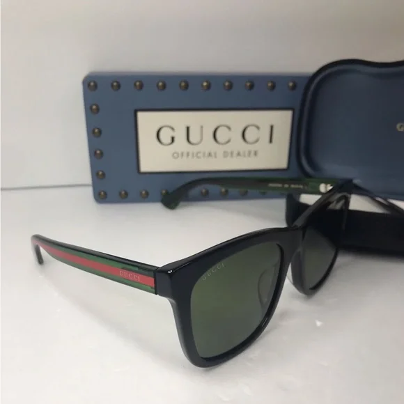 💯 - New Authentic Gucci GG0057SK 002 56 GG0057SK Unisex Sunglasses - Picture 7 of 15